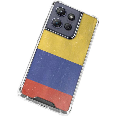 Colombia Flag Distressed Moto G 5G (2025) Clear Case